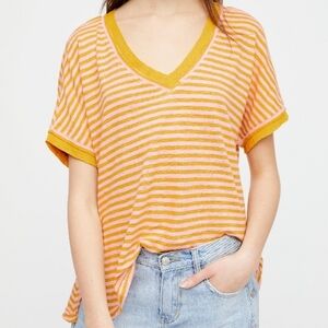 We The Free Sunshine Take Me tee in orange and pink Size L EUC